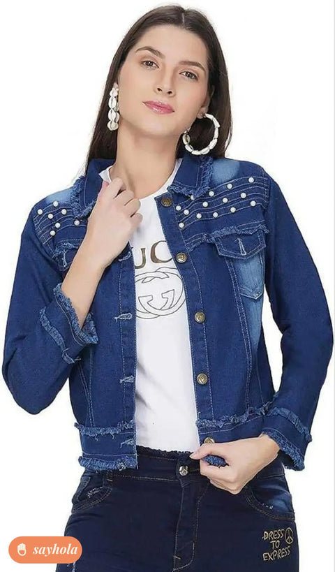 denim jacket with long sleeves