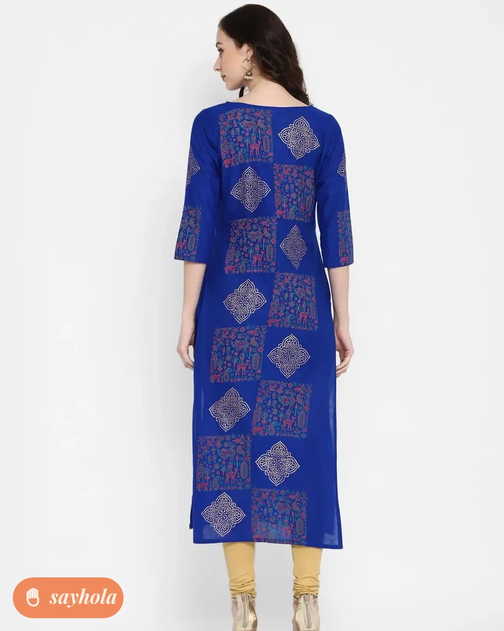 cotton hand block print kurta for women