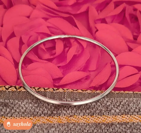 silver plated sikh khalsa kada cuff bracelet