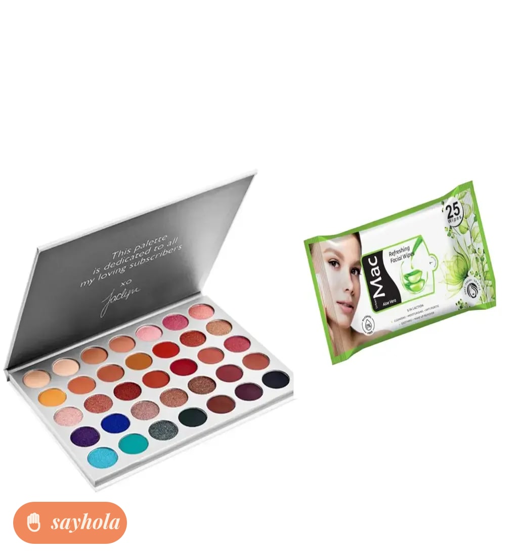 waterproof shimmer eyeshadow palette with face wipes