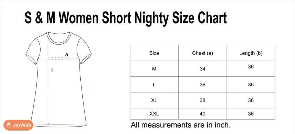 women's printed cotton short nighty