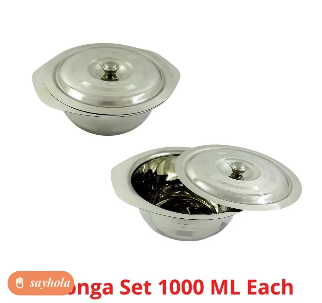 stainless steel serving bowl set with lids 1000 ml