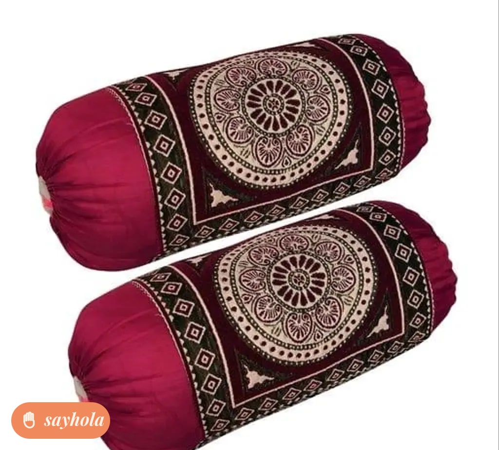 velvet chenille bolster covers set of 2 skyblue
