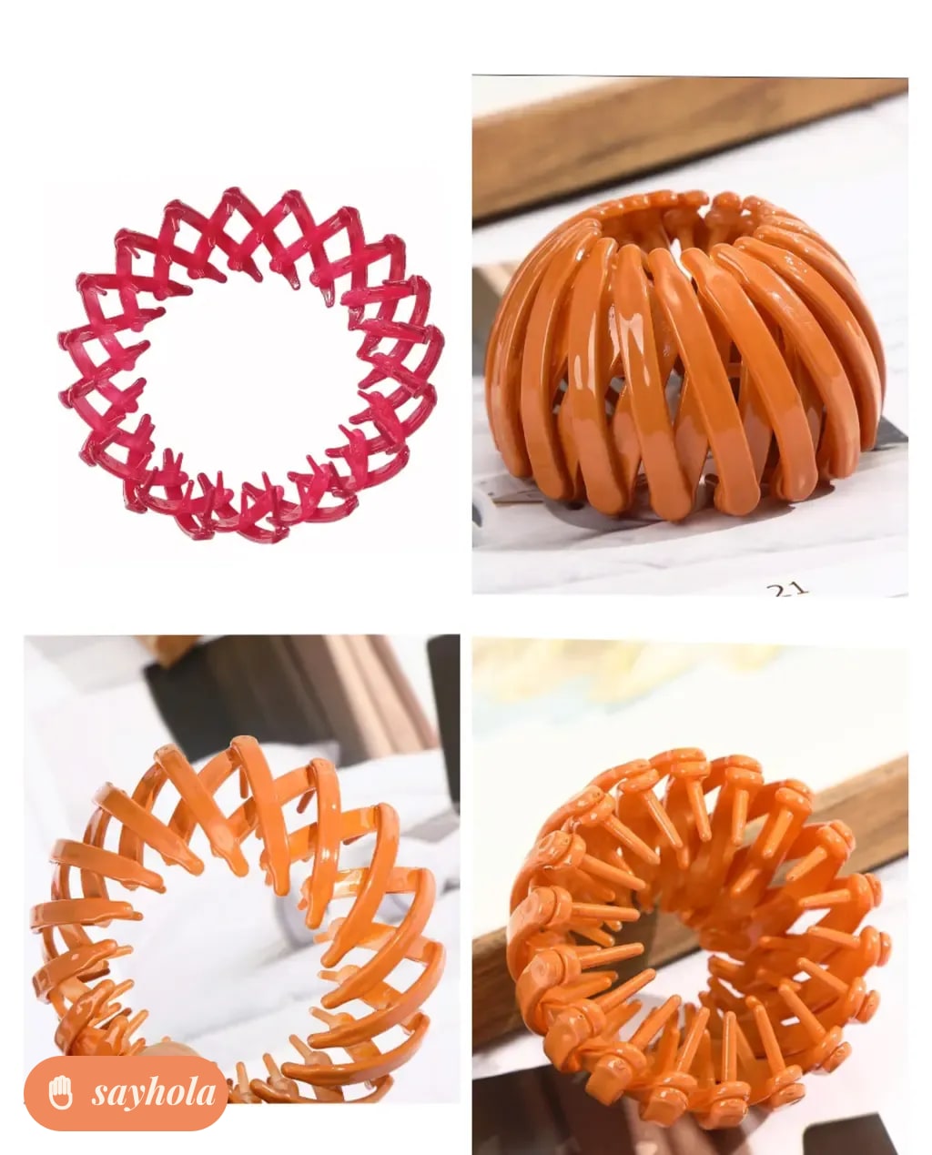 set of 6 bird nest hair clips for women