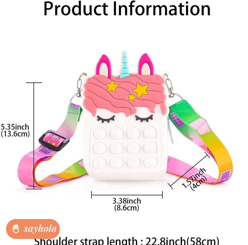 pop it unicorn sling bag for kids