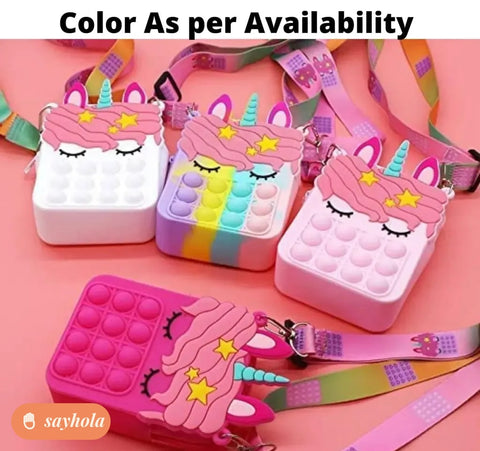 pop it unicorn sling bag for kids