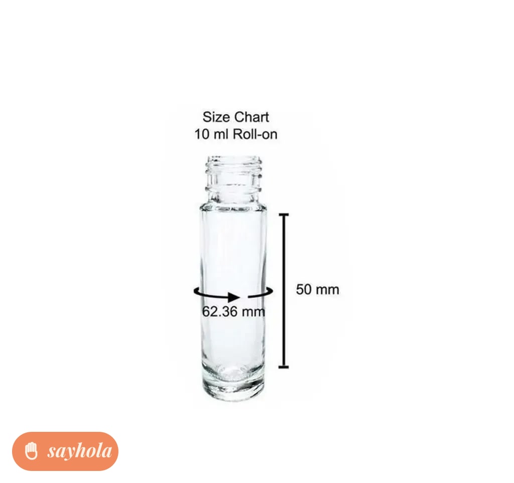 set of 9 glass roll on bottles with black caps