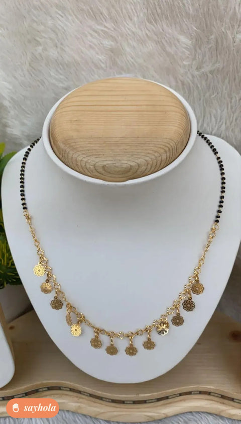 allure oxidised silver mangalsutra with beads