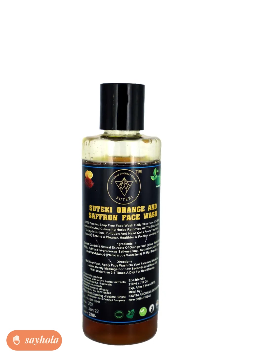 herbal orange and saffron face wash