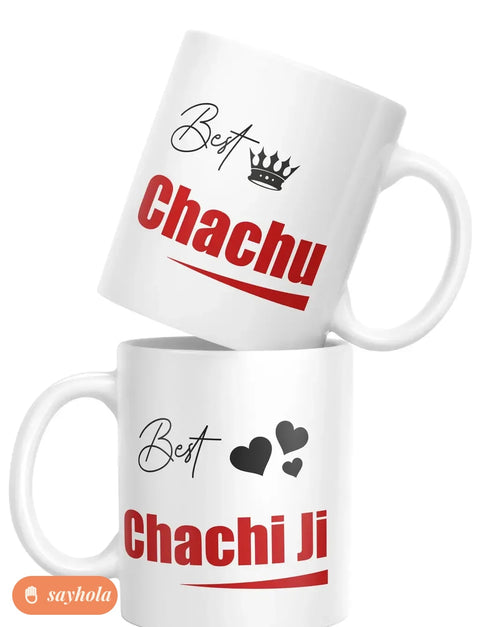 printed chachu and chachi ji coffee mug set of 2