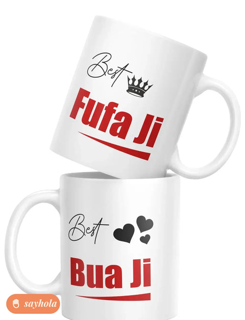 ceramic coffee mug set for fufa ji and bua ji