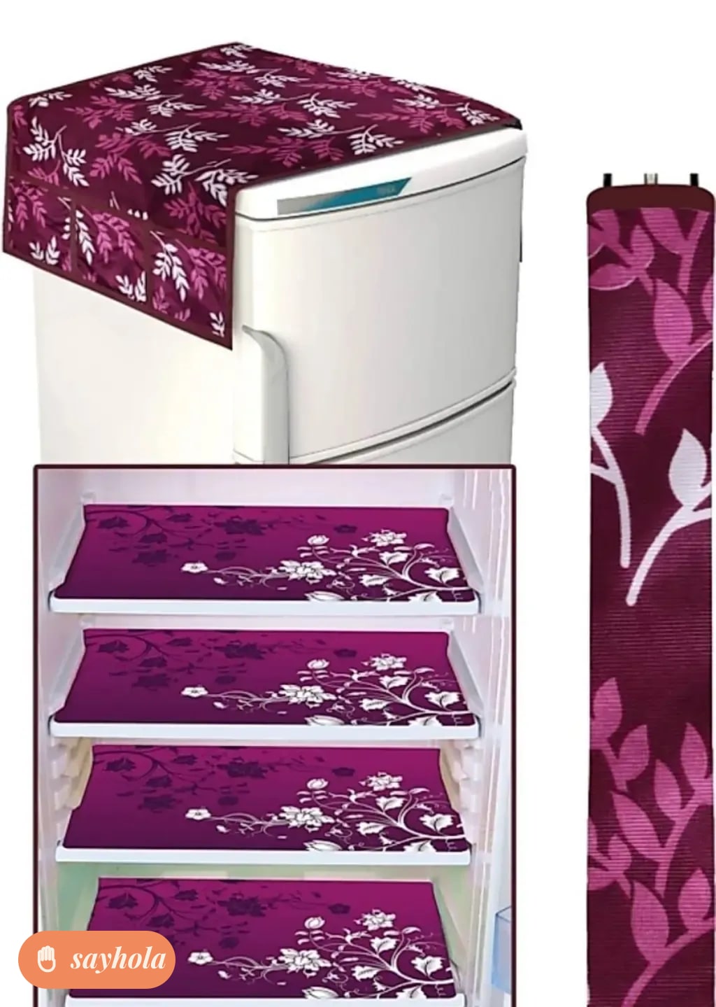 polyester fridge cover combo set