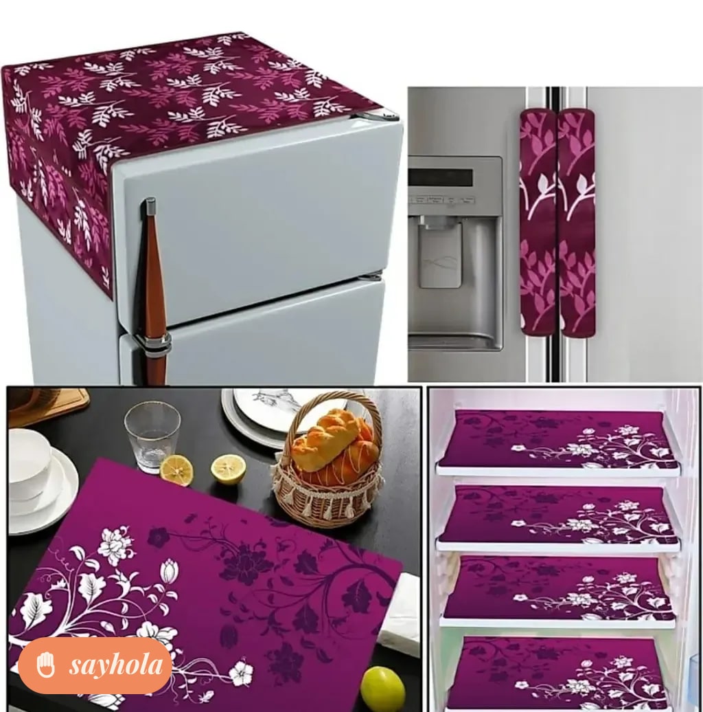 polyester fridge cover combo set