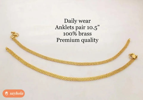 gold plated single leg chain anklet