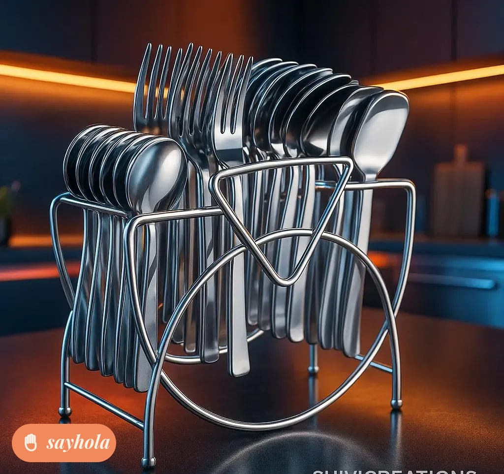 stainless steel spoon stand for 24 spoons