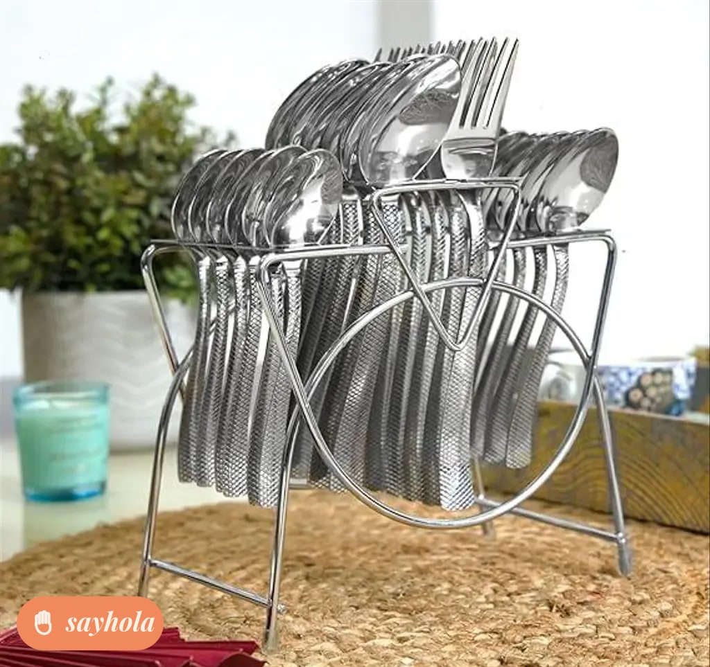 stainless steel spoon stand for 24 spoons