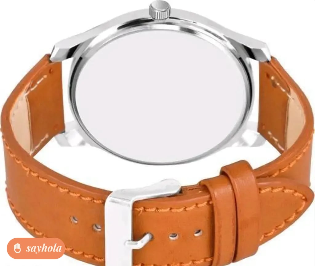 cnnix leather strap men's analog watch