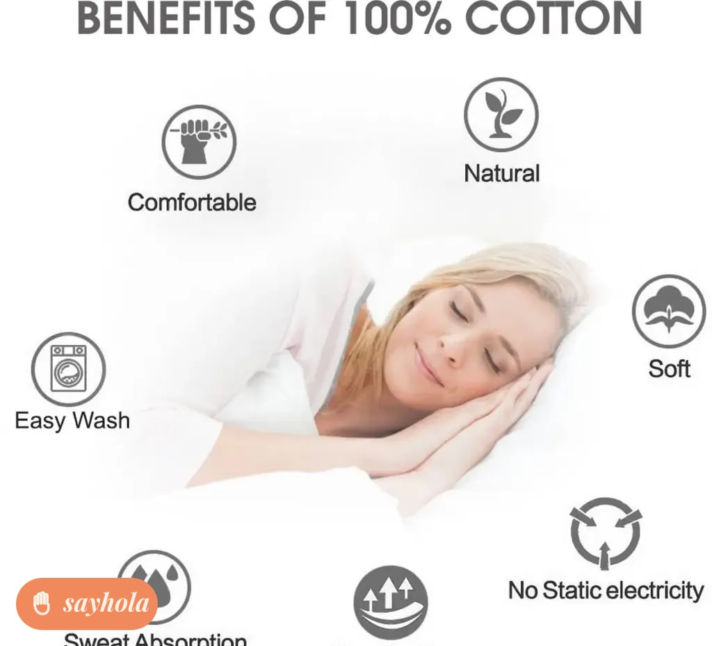 double cotton bedsheet with two pillow covers