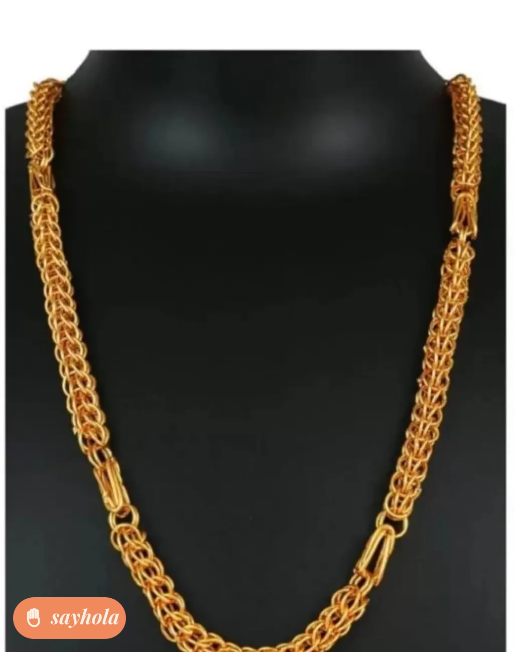 micro gold plated interlinked chain for men