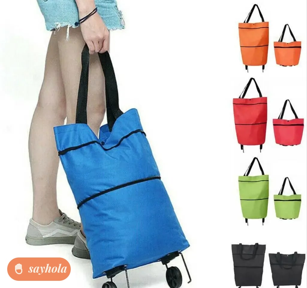 foldable shopping trolley bag with wheels