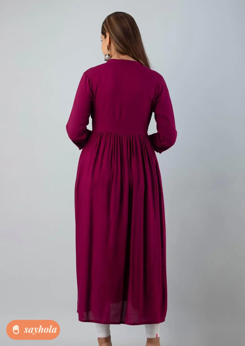 women's embroidered rayon anarkali kurta
