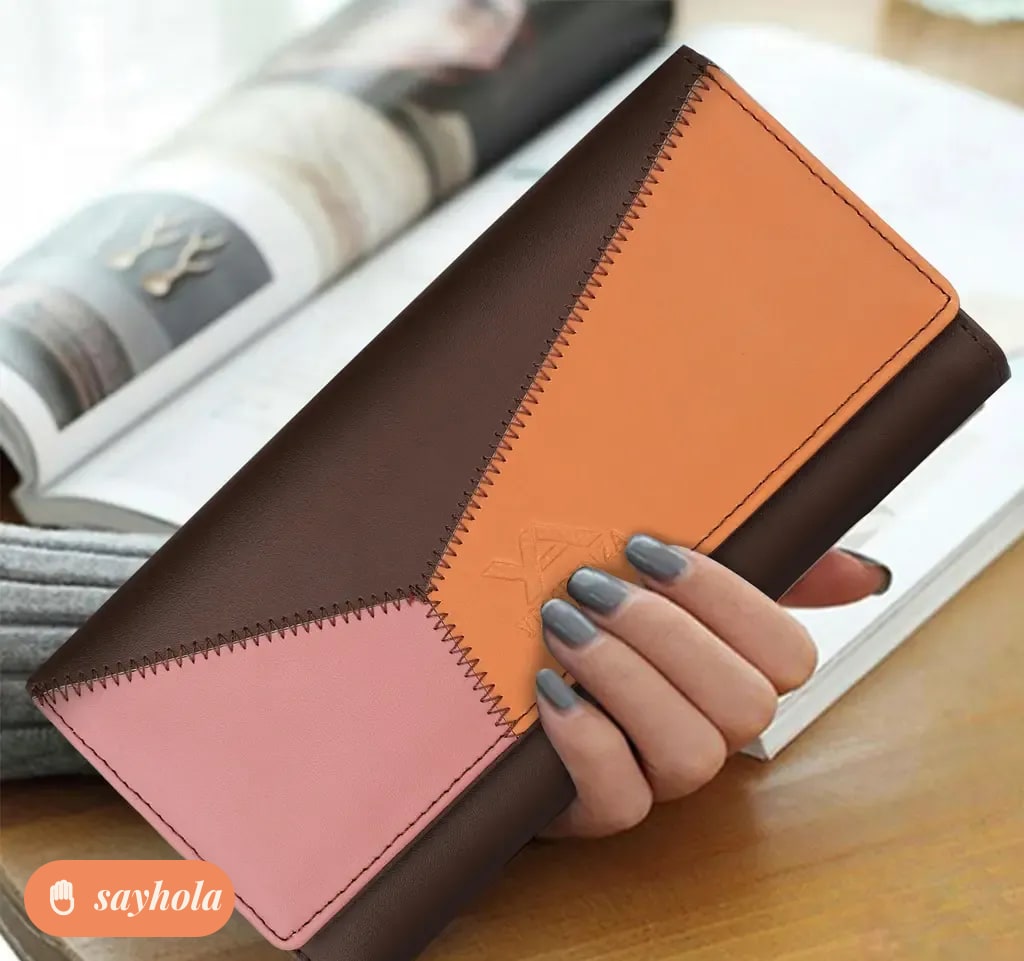 casual faux leather clutch with multiple card slots