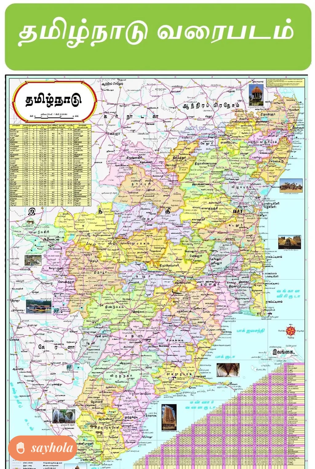 tamil nadu india and world laminated map set