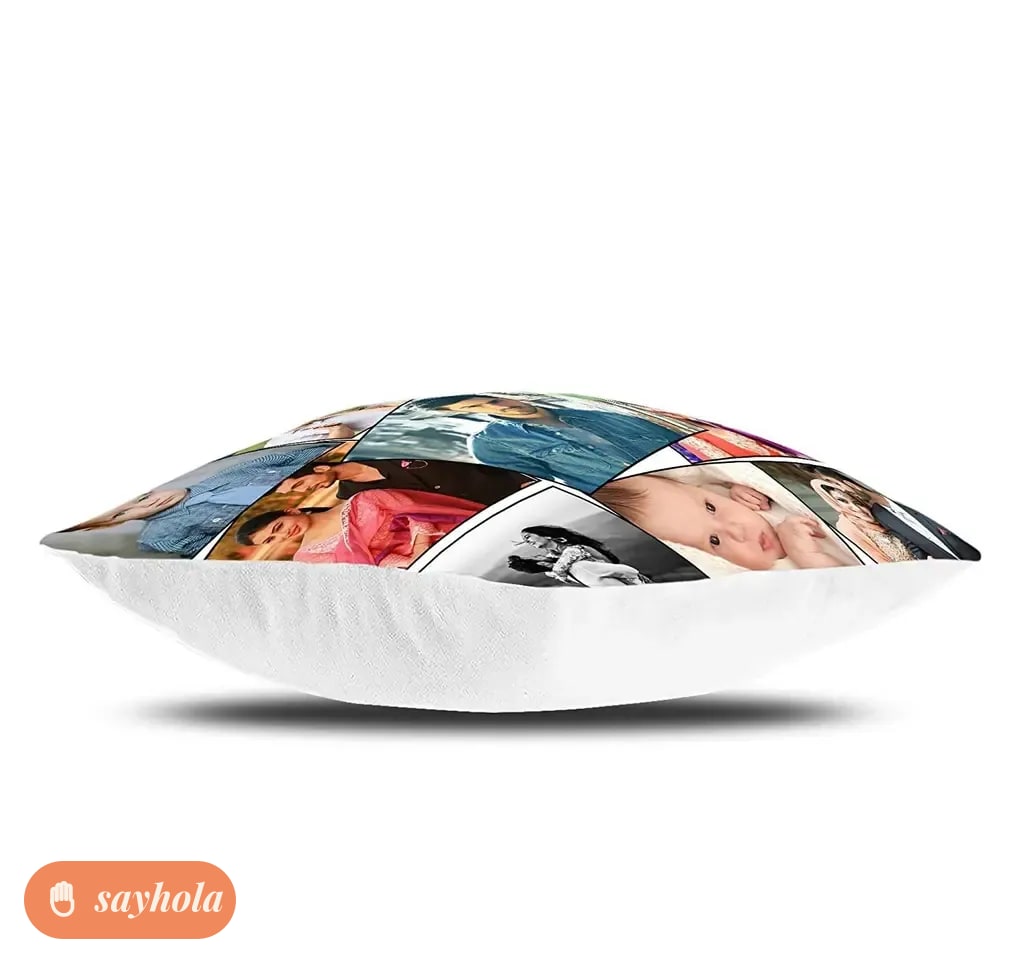 personalised photo collage cushion 12x12 inch