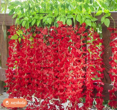 4 pack artificial red wisteria hanging garland
