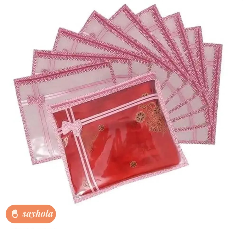 non-woven saree cover with transparent window