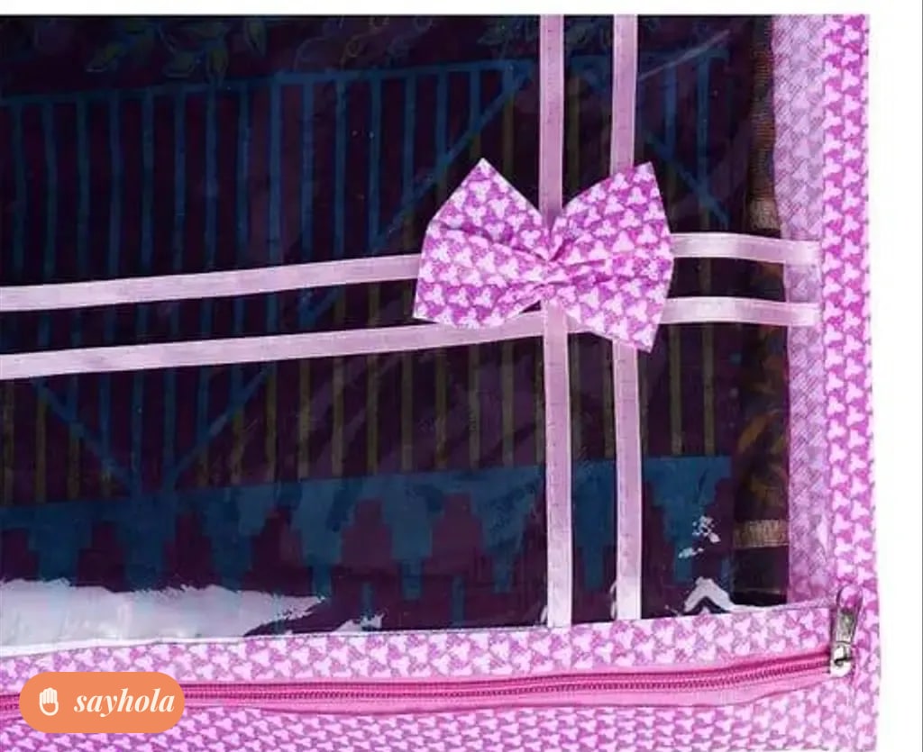 non-woven saree cover with transparent window
