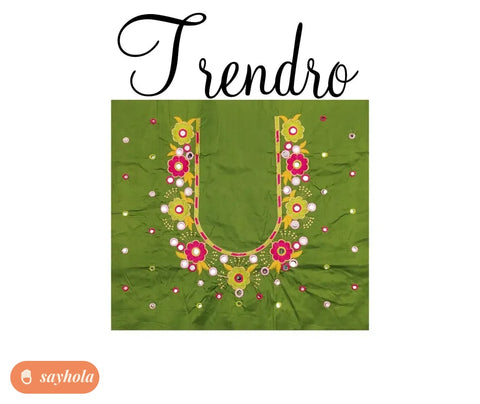 navratri blouse piece with hand mirror embroidery