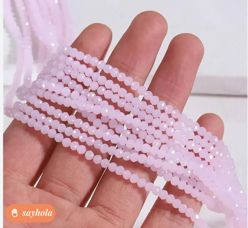 light pink 4mm crystal glass beads pack of 250