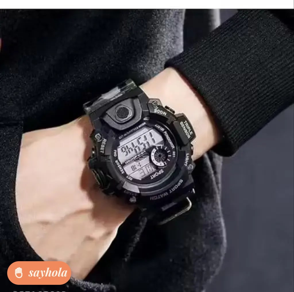 sports digital watch with alloy strap