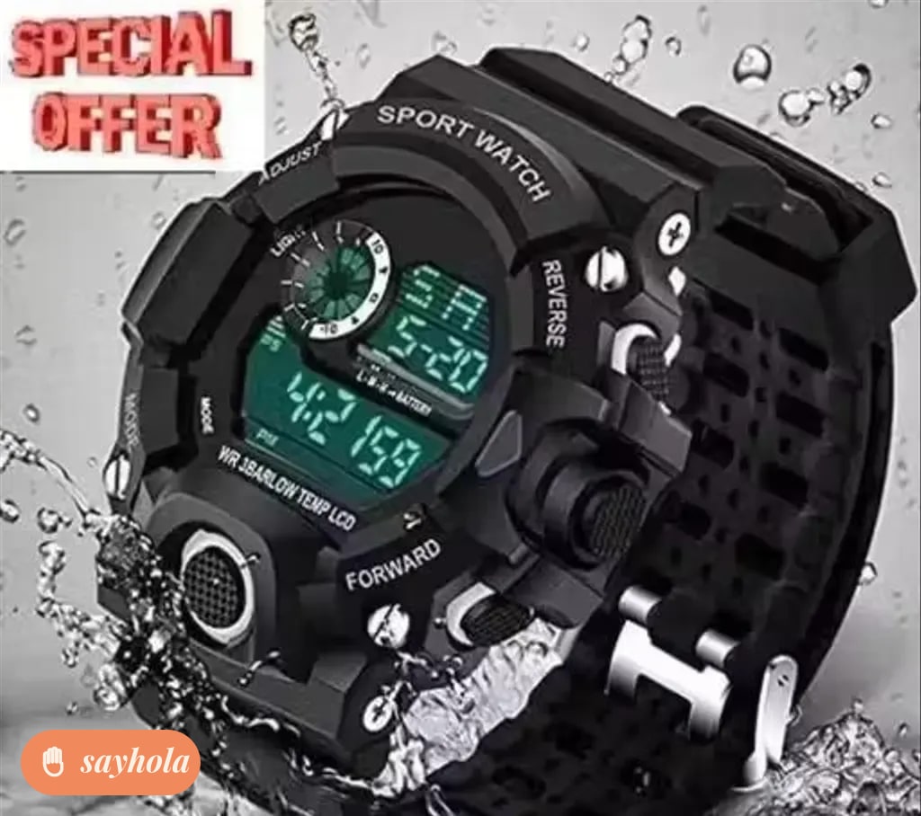 sports digital watch with alloy strap