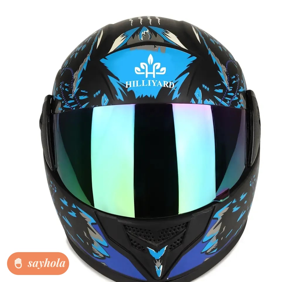 full face motorbike helmet with rainbow visor