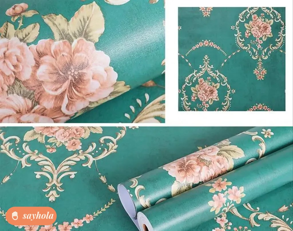green floral pvc mat for living room