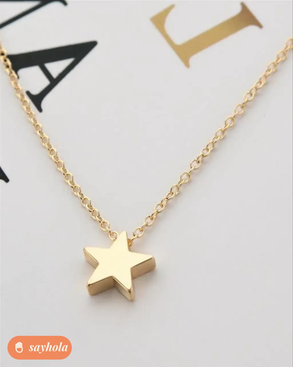 minimalist gold star pendant necklace