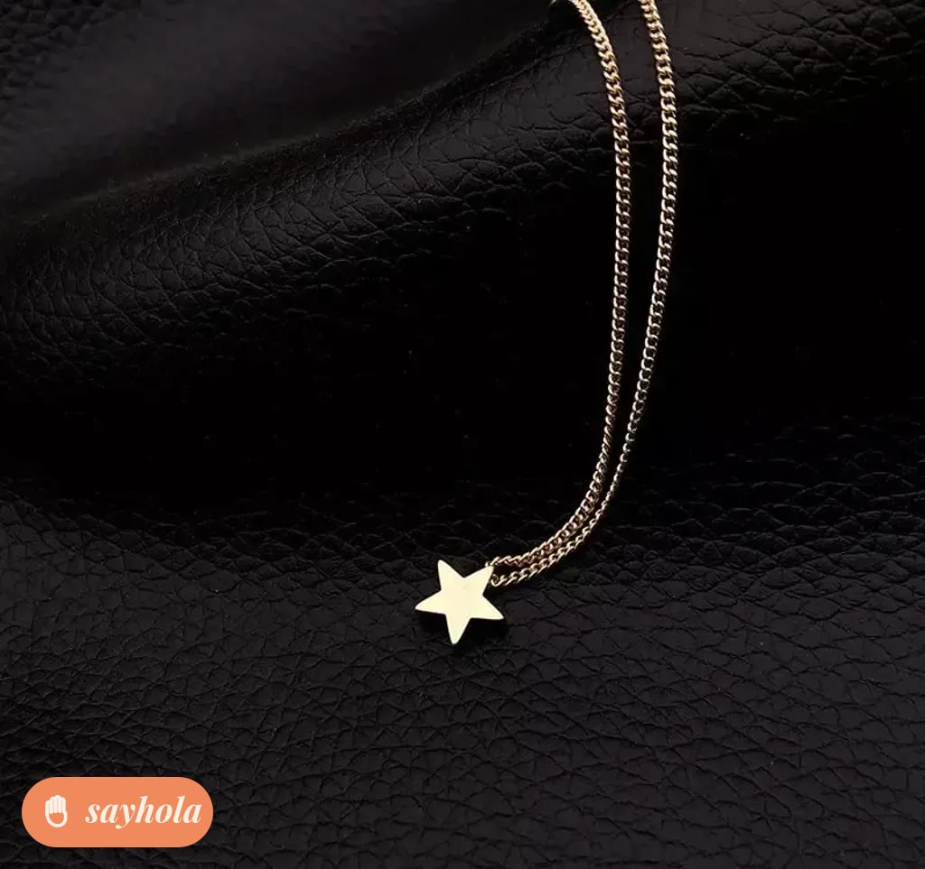 minimalist gold star pendant necklace