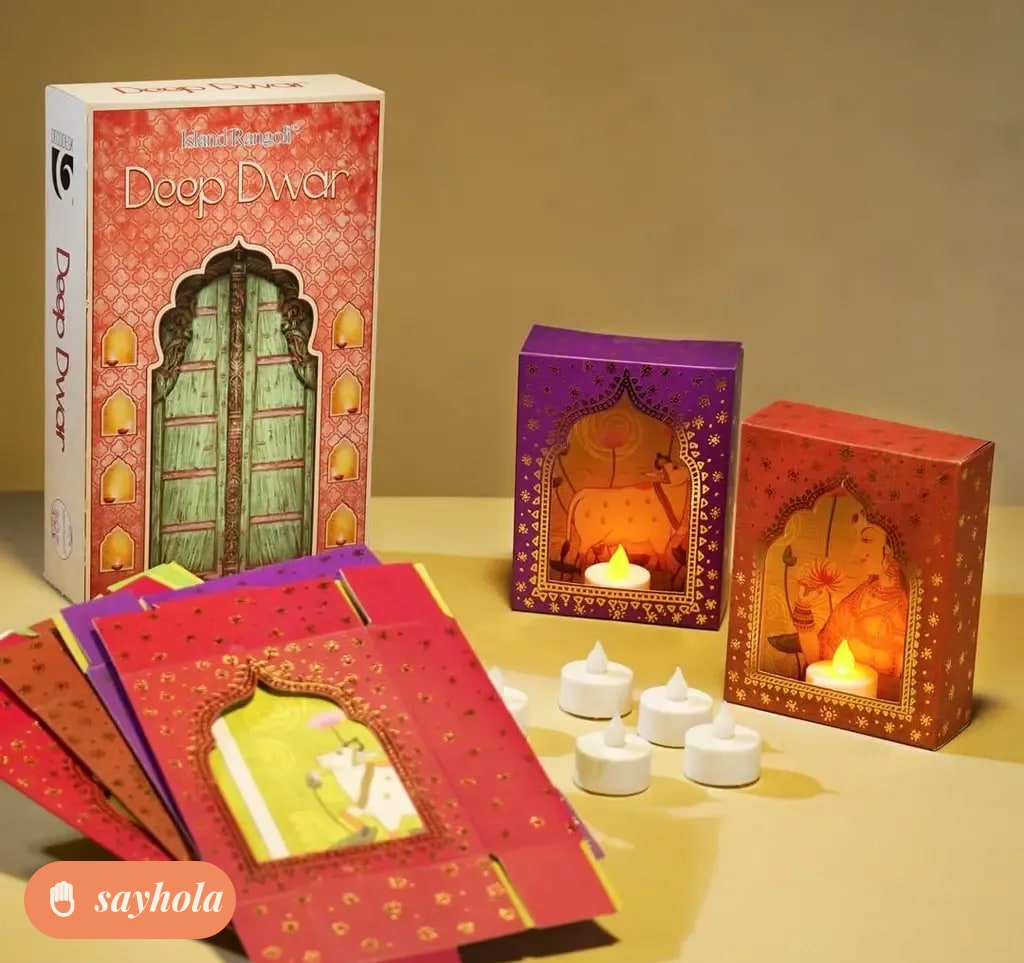 paper deep dwar with led candles pack of 5