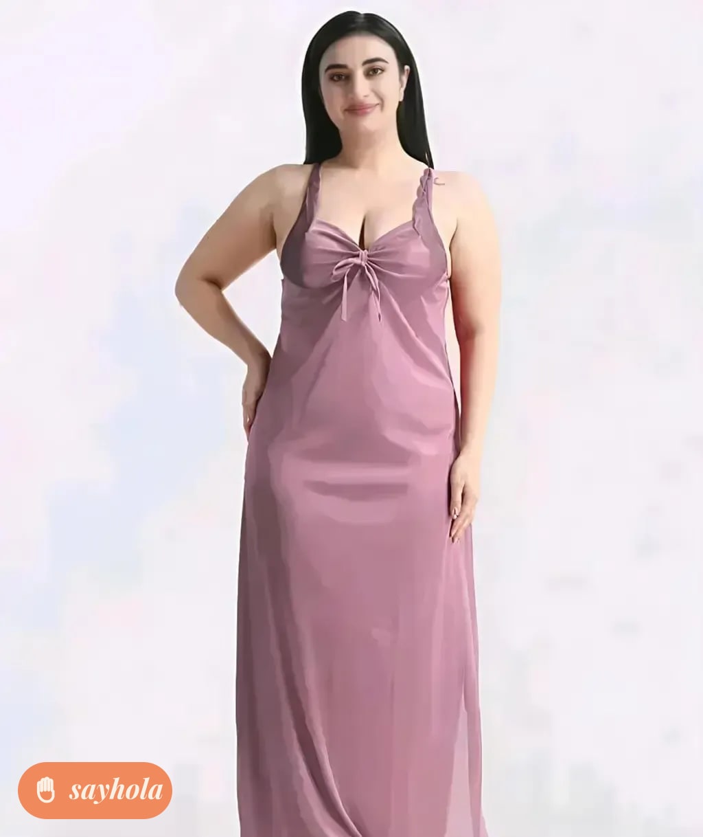 red satin 6-in-1 nightwear set
