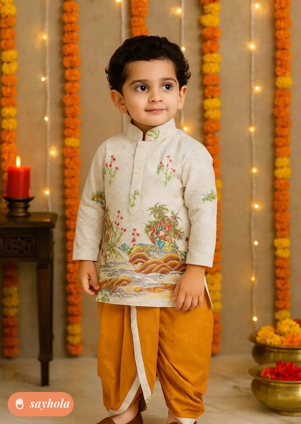 silk diwali outfit for baby and boys
