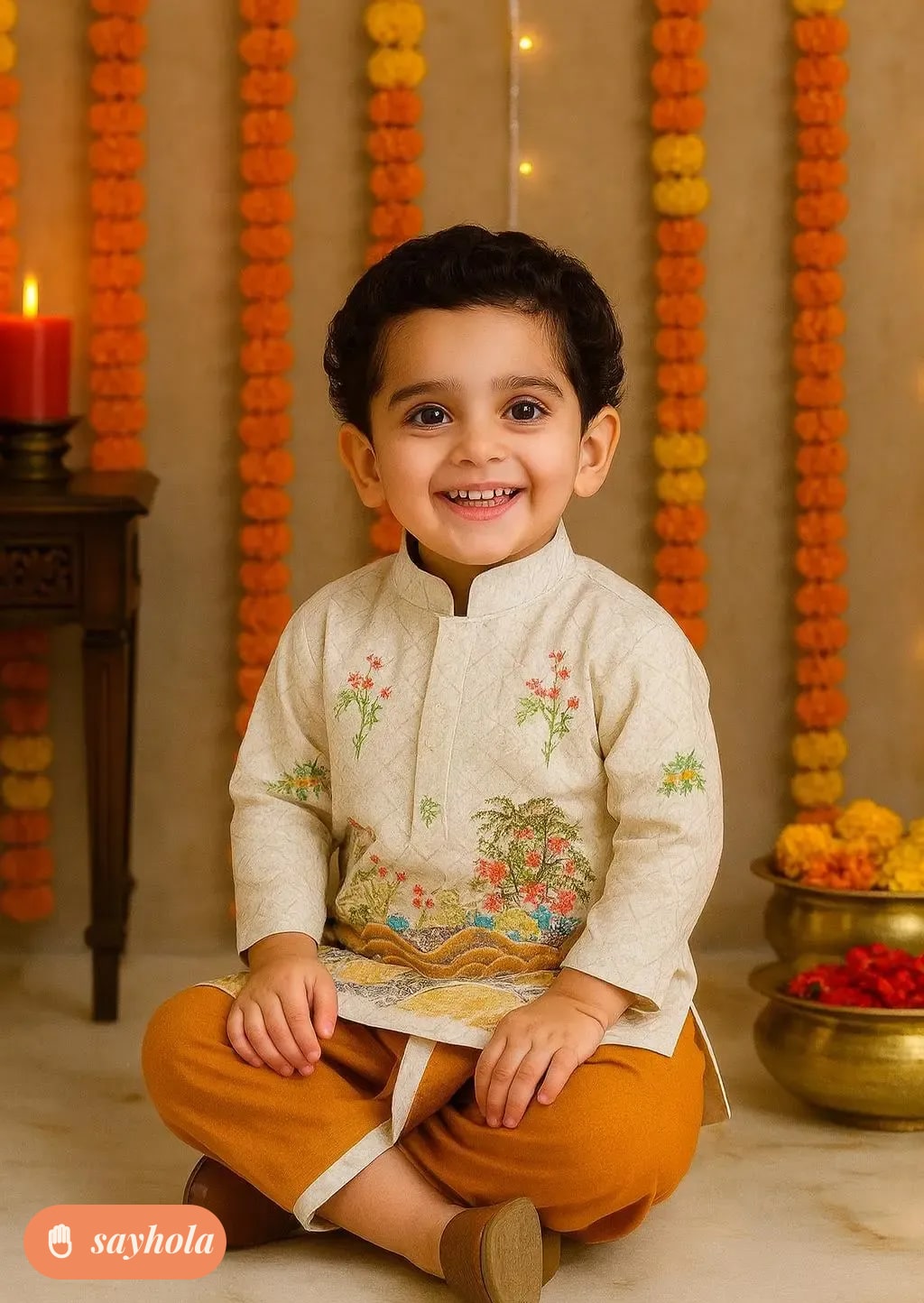 silk diwali outfit for baby and boys