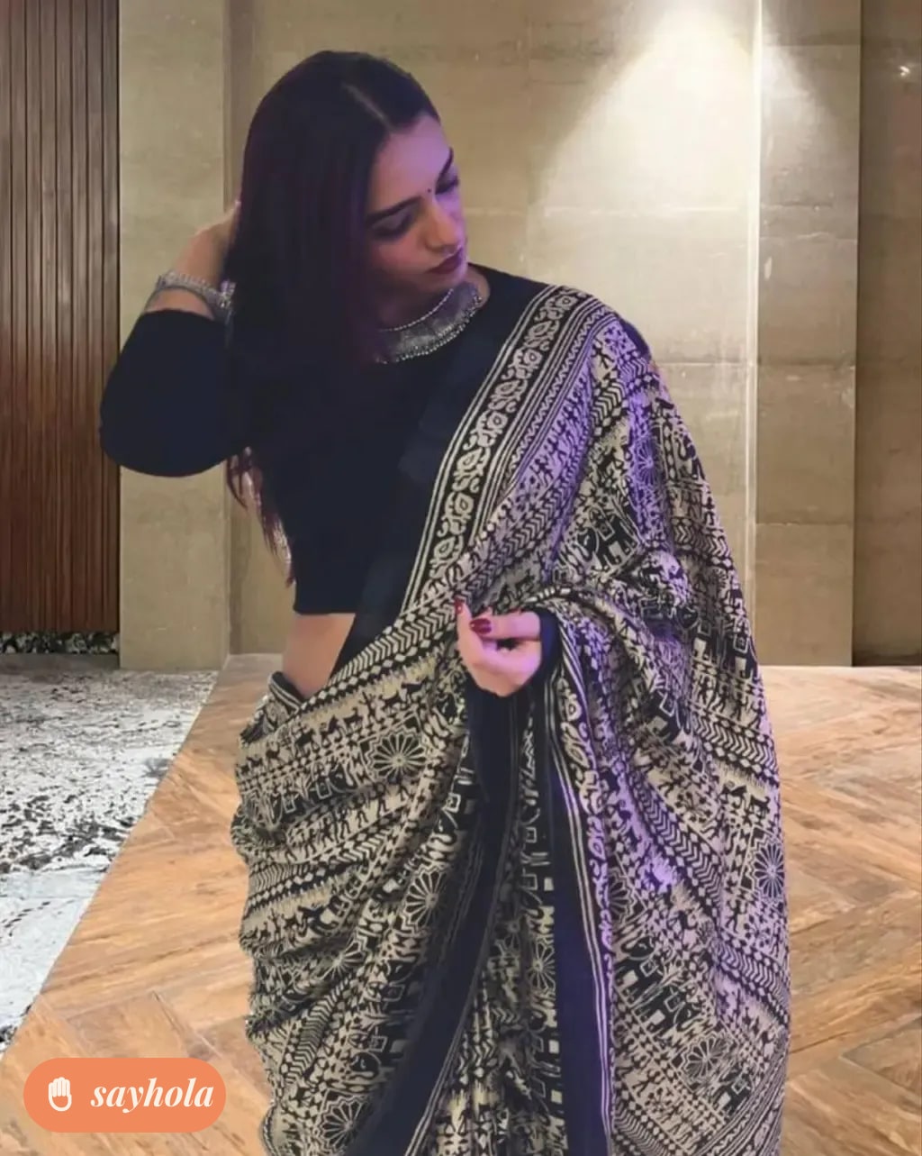 printed khadi silk kalamkari saree