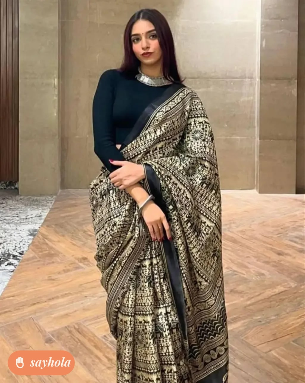 printed khadi silk kalamkari saree
