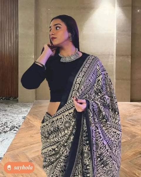 printed khadi silk kalamkari saree