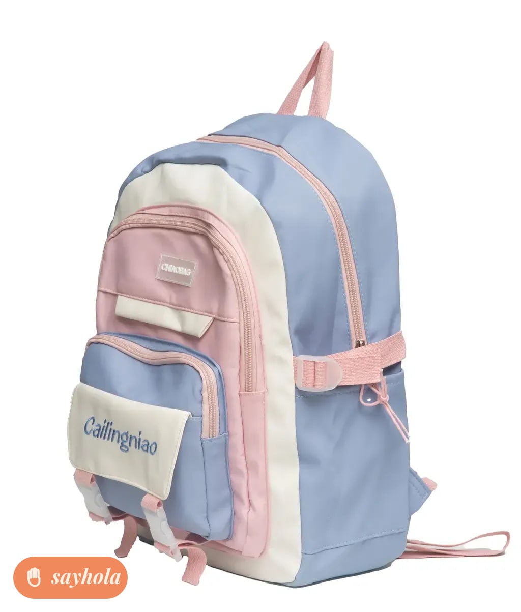 colorblocked polyester backpack for everyday use