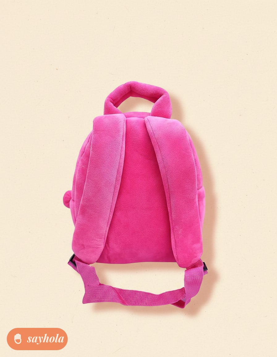 soft plush kids backpack with rabbit design