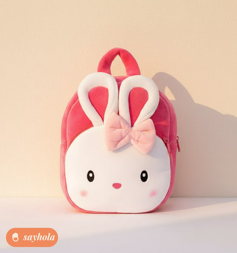soft plush kids backpack with rabbit design