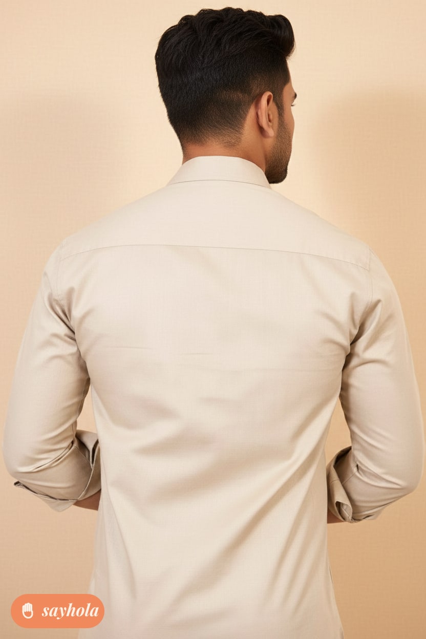 cotton blend long sleeve men's formal shirt